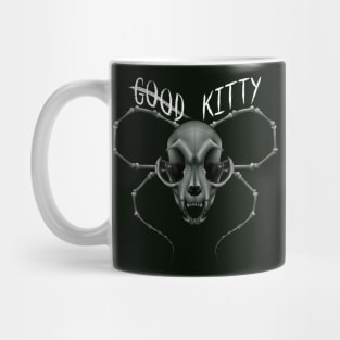 G̶o̶o̶d̶ Kitty Skull White Text Green Mug